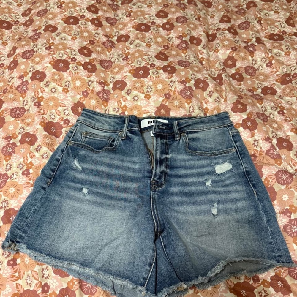 Classic Blue Distressed Women's Jean Shorts